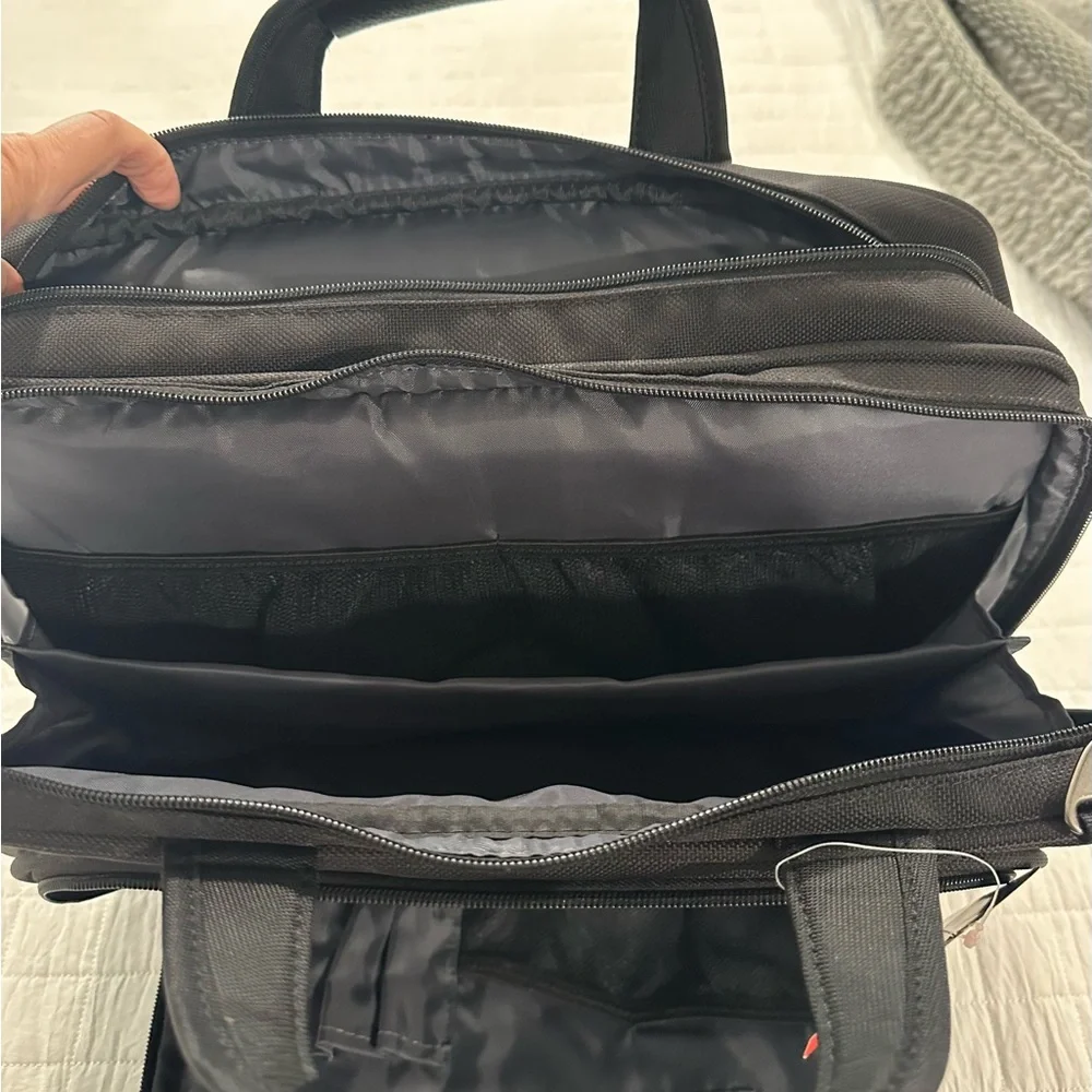 Black padded briefcase NWT
